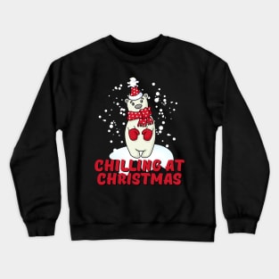 Chilling at Christmas - Polar Bear Crewneck Sweatshirt